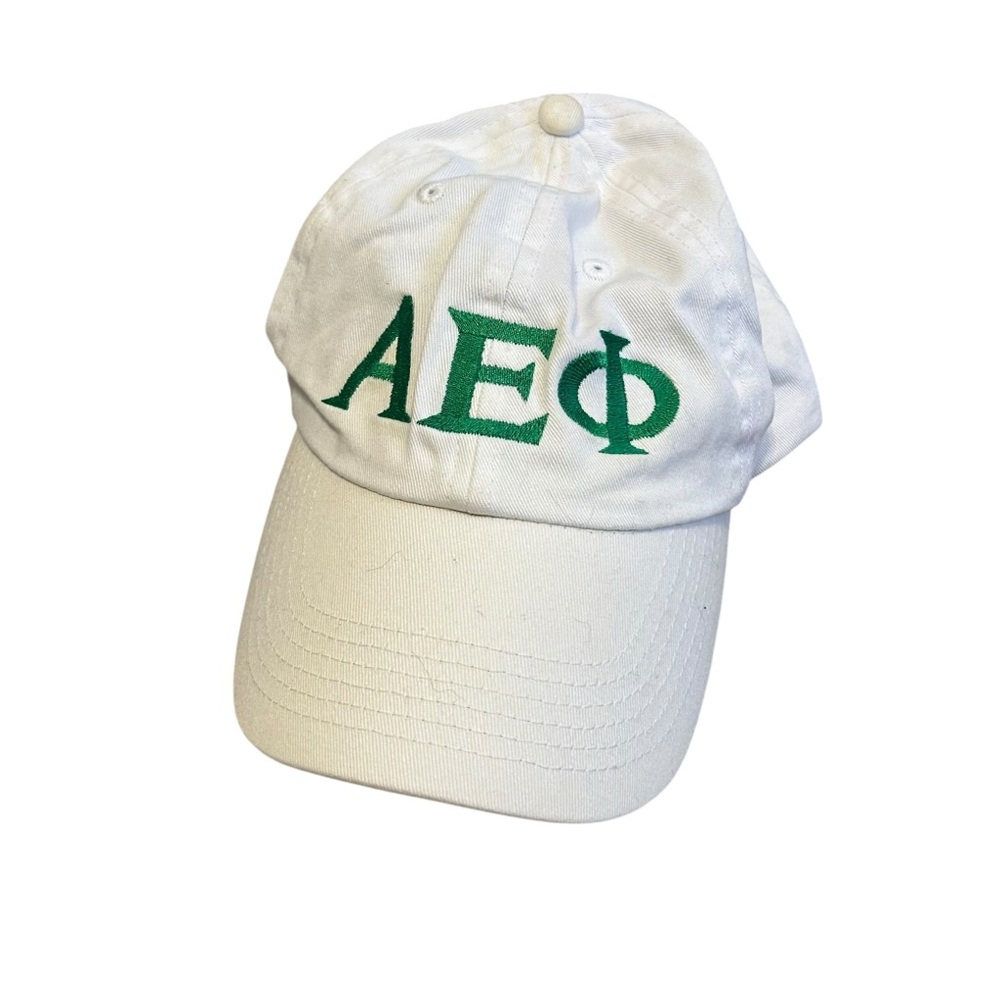 Cream & Green AEPHI Sorority Greeklife Hat Baseball Cap Unisex One Size Fit!